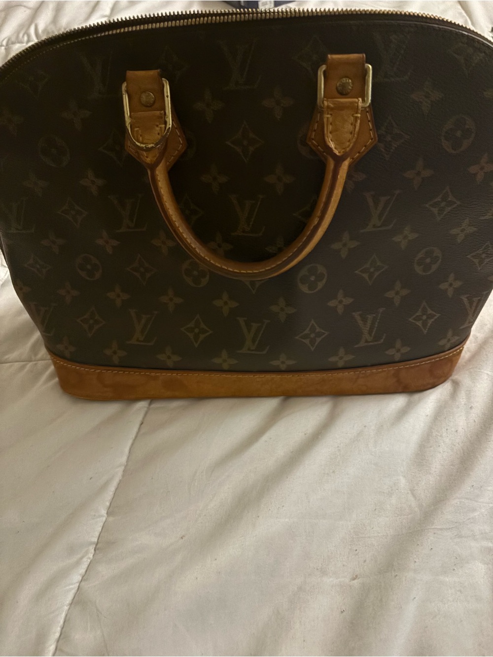 Louis Vuitton Monogram Canvas Handheld Bag in Brown and Tan